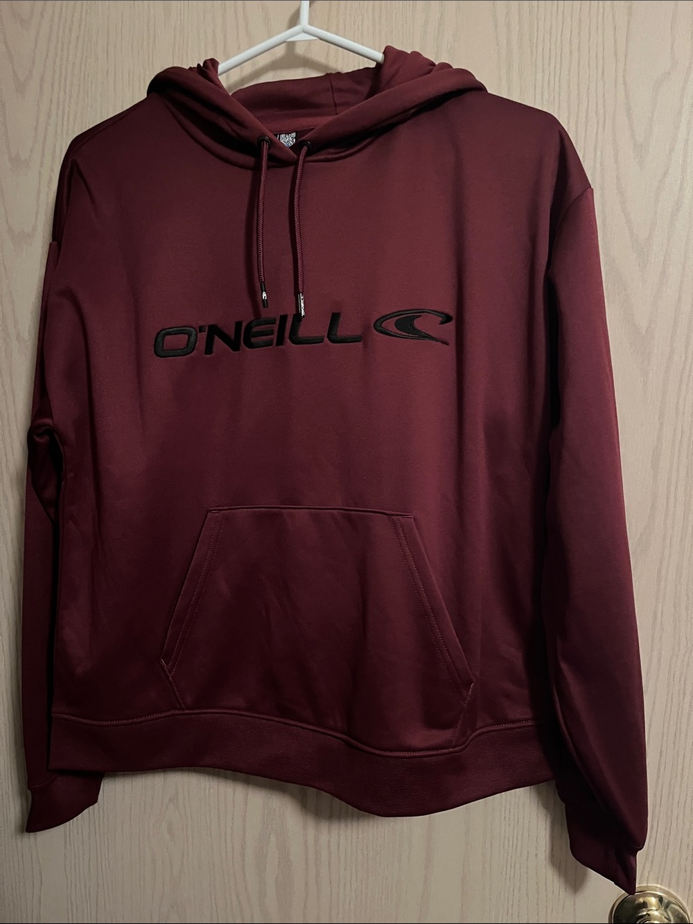 O'Neill Men's Maroon Crewneck Hoodie with Black Logo
